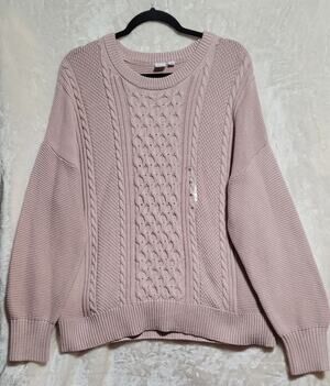 Women's GAP Cotton Blend Cable Knit Crewneck Sweater New (With Tags) Size XL